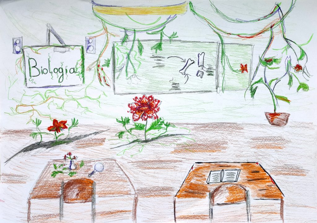 Biology classroom:  Projekt pracowni biologicznej stworzony przez uczennice klasy 7a podczas projektu SCHOOLED!