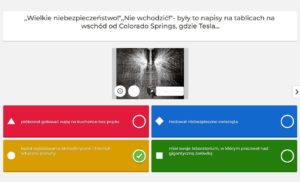 Uczniowie biorą udział w quizie na temat Nikoli Tesli