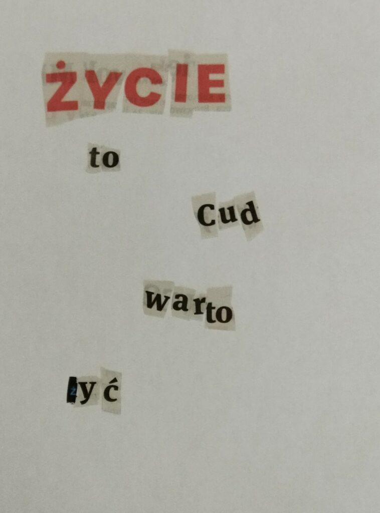 Poezja z odzysku oraz blackout poetry klasy 6a