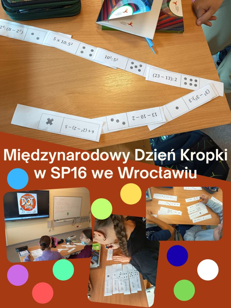 Praca uczniów klasy 5a podczas obchodów Międzynarodowego Dnia Kropki
