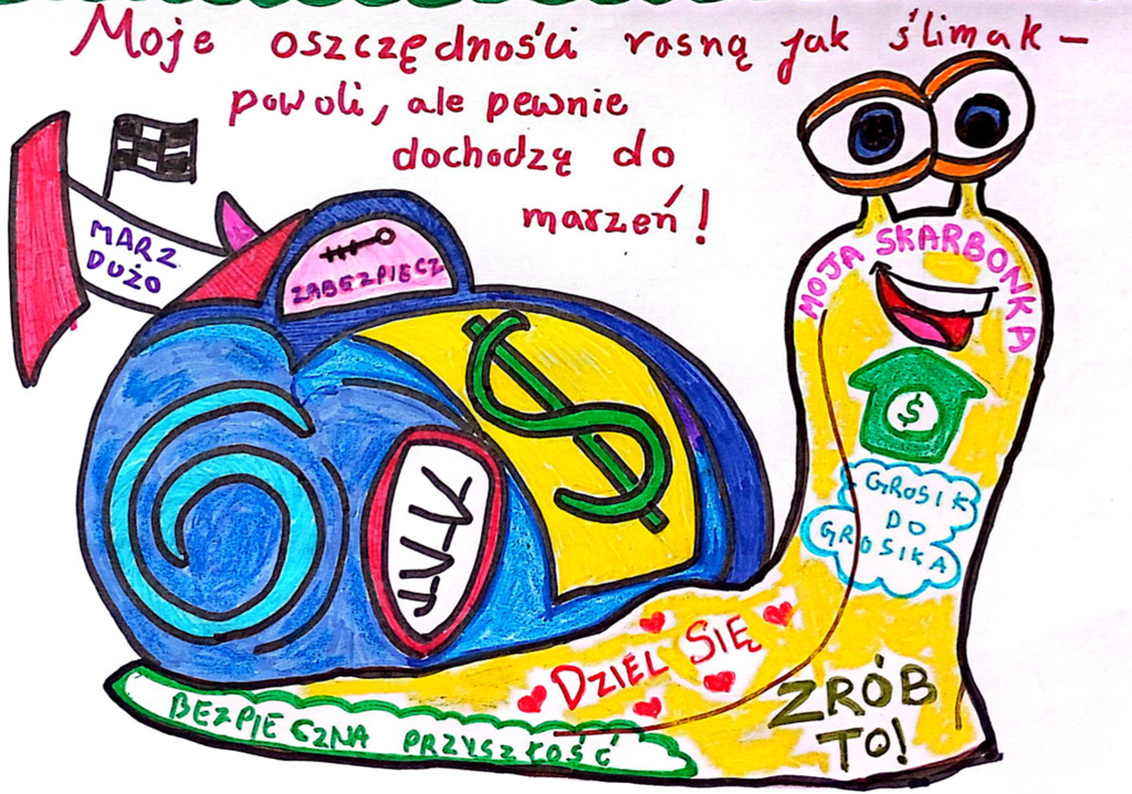 Praca Nandini Saraswat, która uzyskała II miejsce w konkursie „Moja wymarzona skarbonka”.