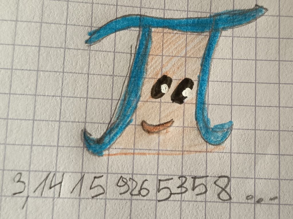 Rysunek liczby Pi wykonany podczas świętowania Dnia Liczby π