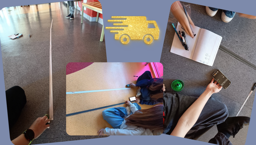 Mierzenie długości drogi i czasu podczas wyznaczania prędkości zabawek