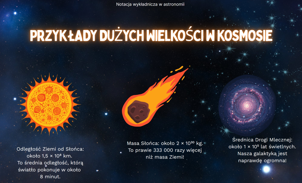 Slajd z prezentacji Duże i małe wielkości kosmiczne w postaci wykładniczej