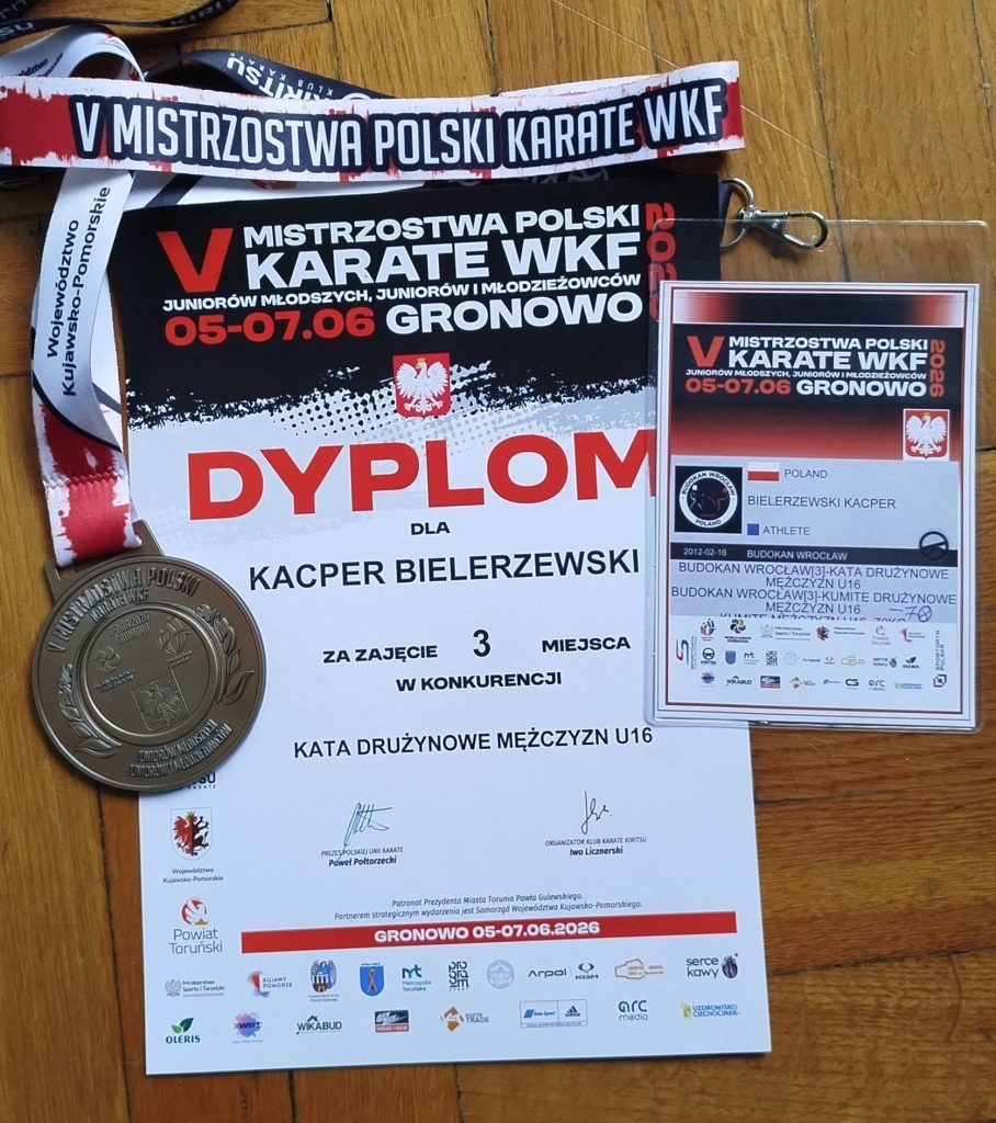 Dyplom i medal Mistrzostw Polski
