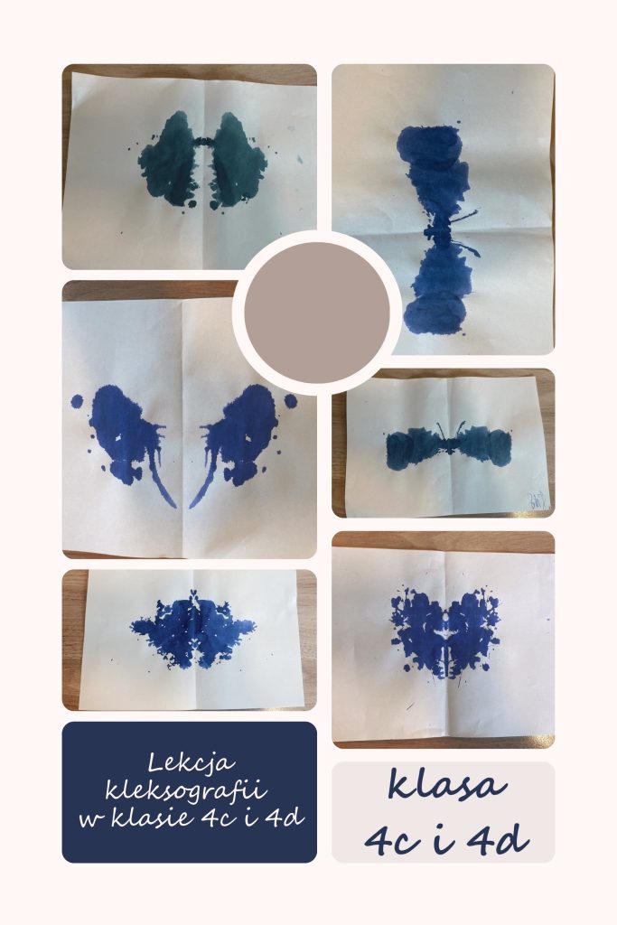 Lekcja kleksografii w klasie 4c i 4d