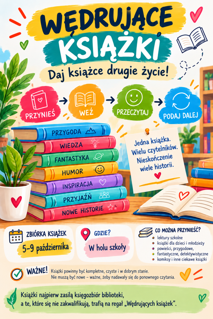 Wędrujące książki - plakat