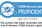 Odznaka PROFICIENT STEM SCHOOL LABEL, przyznana Szkole Podstawowej nr 16 we Wrocławiu